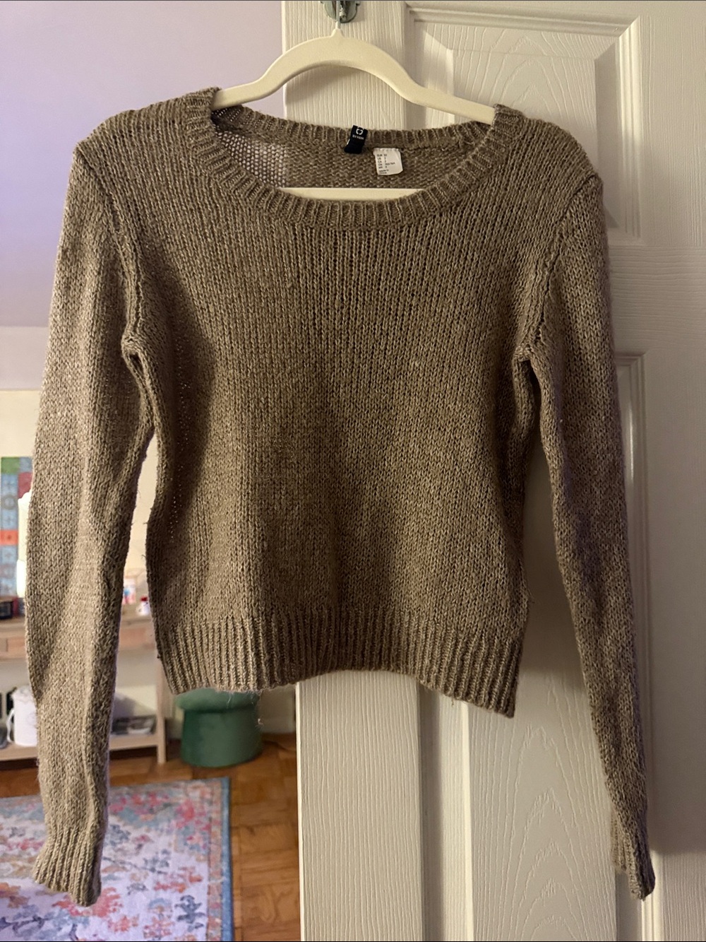 H&M Taupe Crewneck Sweater - Soft Knit Pullover